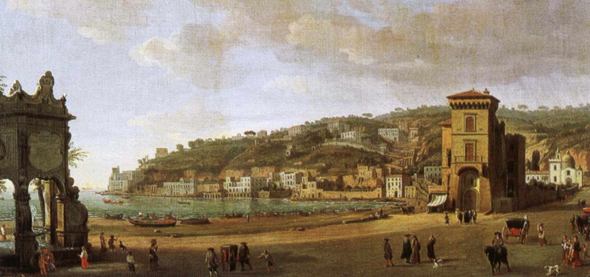 a painting showing the of the shoreline at naples
